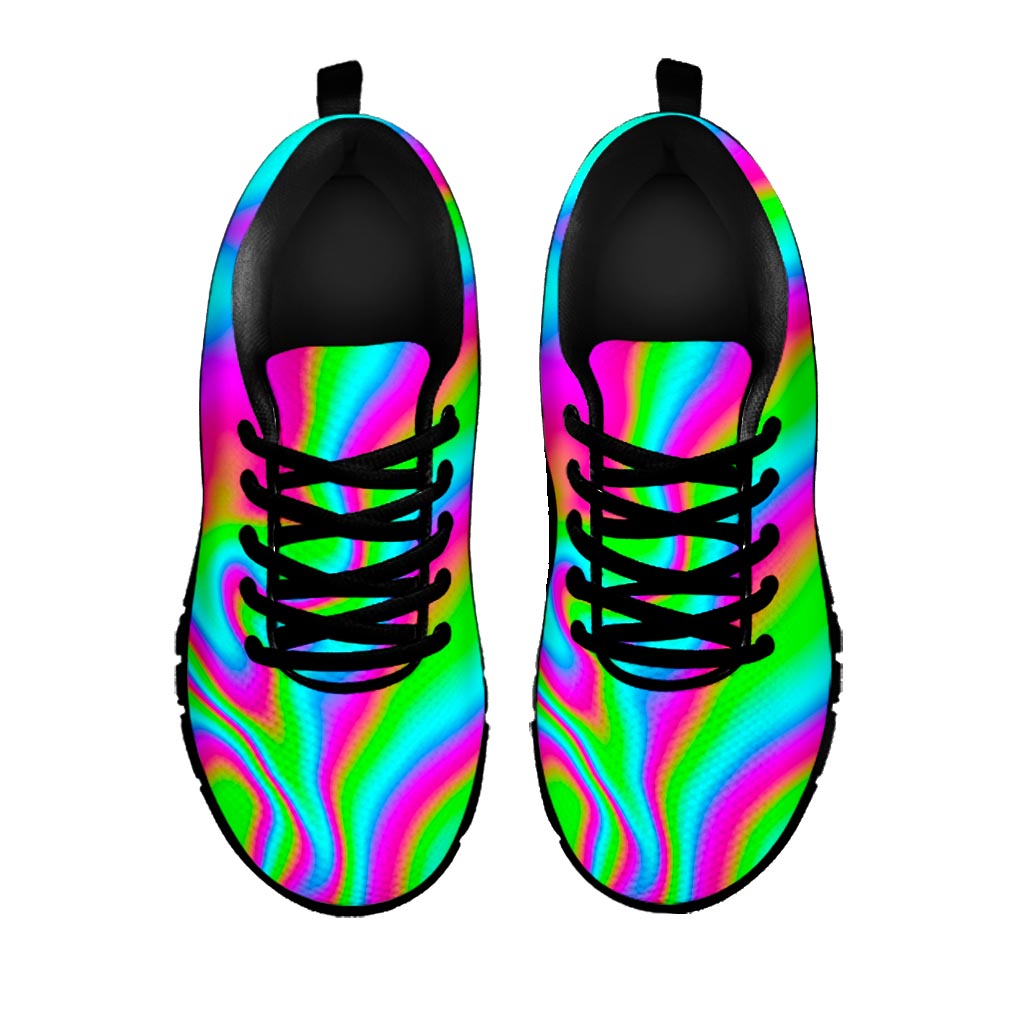 Abstract Psychedelic Trippy Print Black Running Shoes