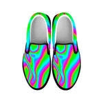 Abstract Psychedelic Trippy Print Black Slip On Sneakers