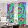 Abstract Psychedelic Trippy Print Dimout Grommet Curtains