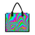 Abstract Psychedelic Trippy Print Canvas Tote Bag