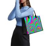 Abstract Psychedelic Trippy Print Canvas Tote Bag