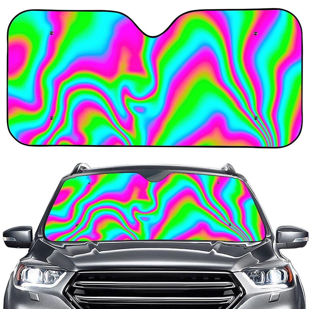 Abstract Psychedelic Trippy Print Car Windshield Sun Shade