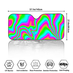 Abstract Psychedelic Trippy Print Car Windshield Sun Shade