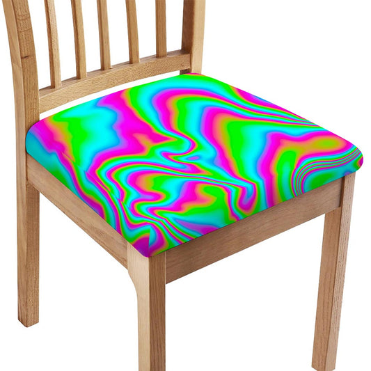 Abstract Psychedelic Trippy Print Chair Cushion Cover