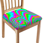 Abstract Psychedelic Trippy Print Chair Cushion Cover