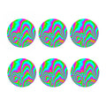 Abstract Psychedelic Trippy Print Coaster Set