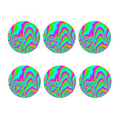 Abstract Psychedelic Trippy Print Coaster Set