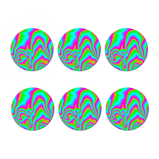 Abstract Psychedelic Trippy Print Coaster Set