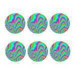 Abstract Psychedelic Trippy Print Coaster Set