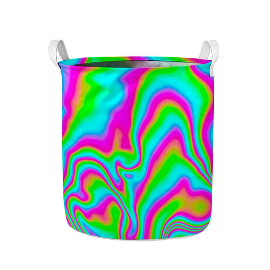 Abstract Psychedelic Trippy Print Collapsible Laundry Basket