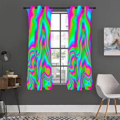 Abstract Psychedelic Trippy Print Curtain