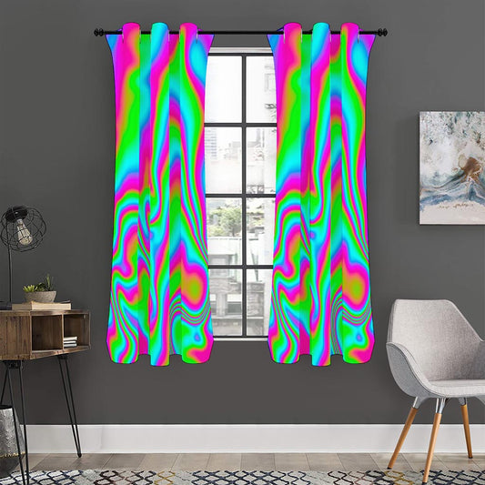 Abstract Psychedelic Trippy Print Curtain