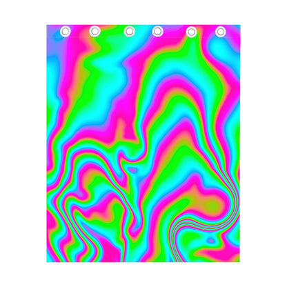 Abstract Psychedelic Trippy Print Curtain