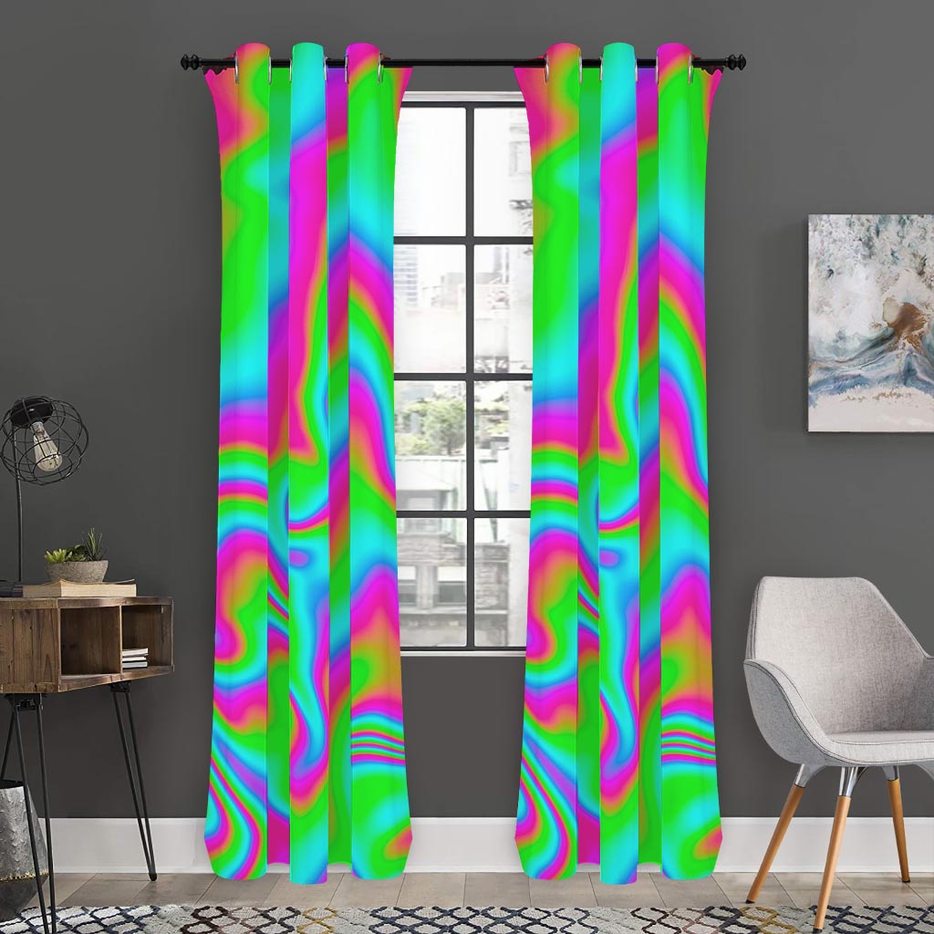 Abstract Psychedelic Trippy Print Curtain
