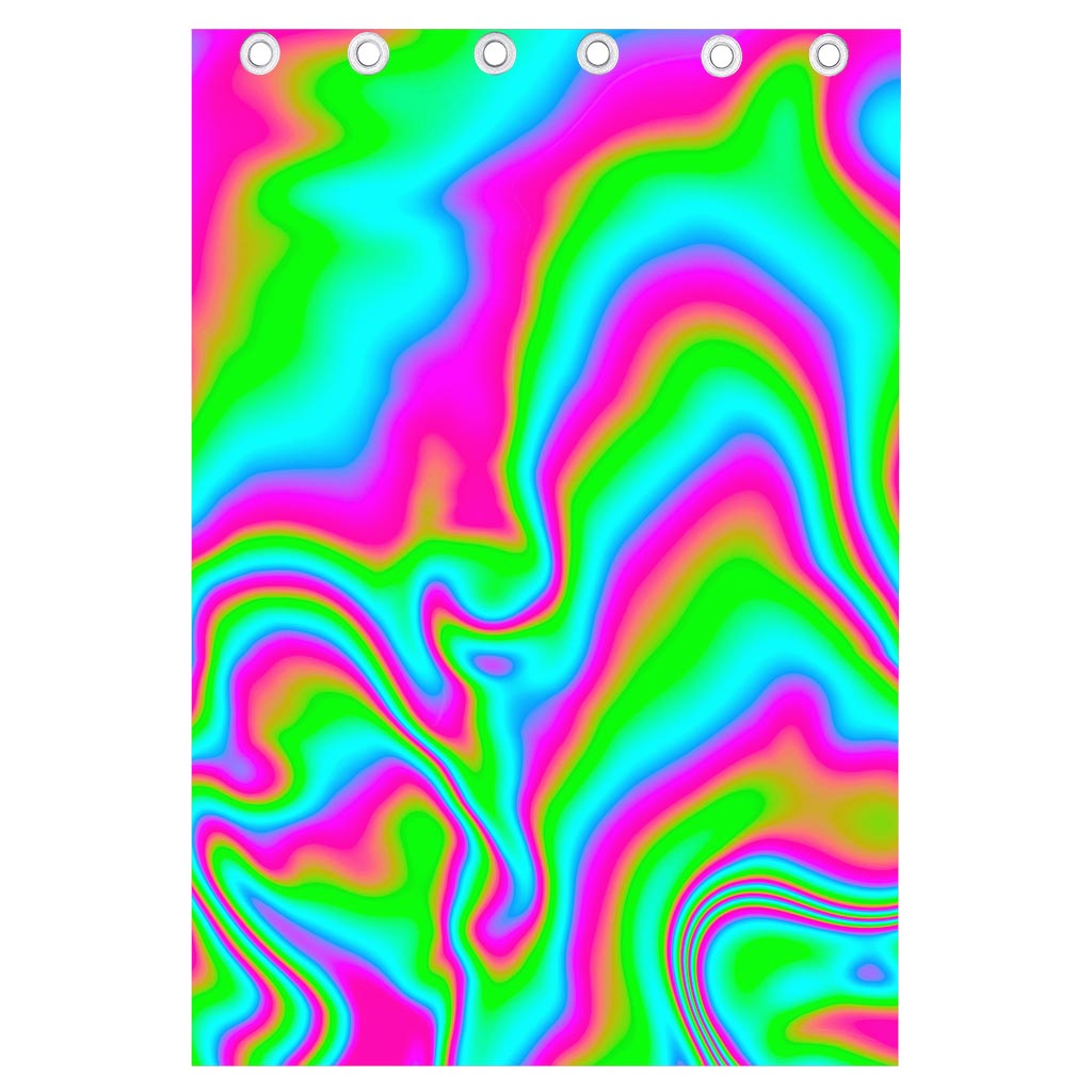 Abstract Psychedelic Trippy Print Curtain