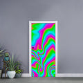 Abstract Psychedelic Trippy Print Door Sticker