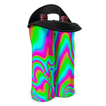 Abstract Psychedelic Trippy Print Double Neoprene Wine Tote