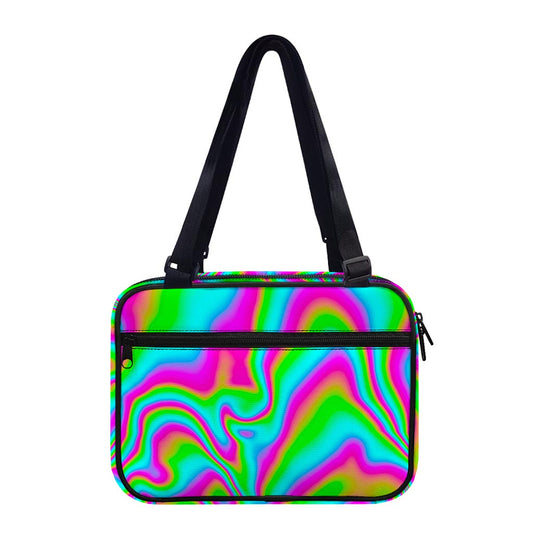 Abstract Psychedelic Trippy Print Double Strap Bible Bag