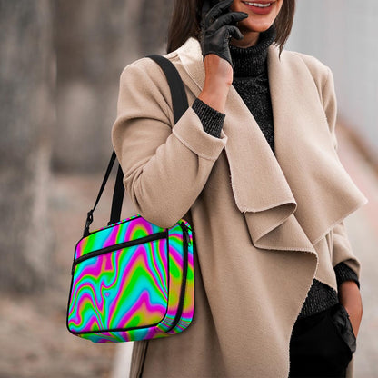Abstract Psychedelic Trippy Print Double Strap Bible Bag