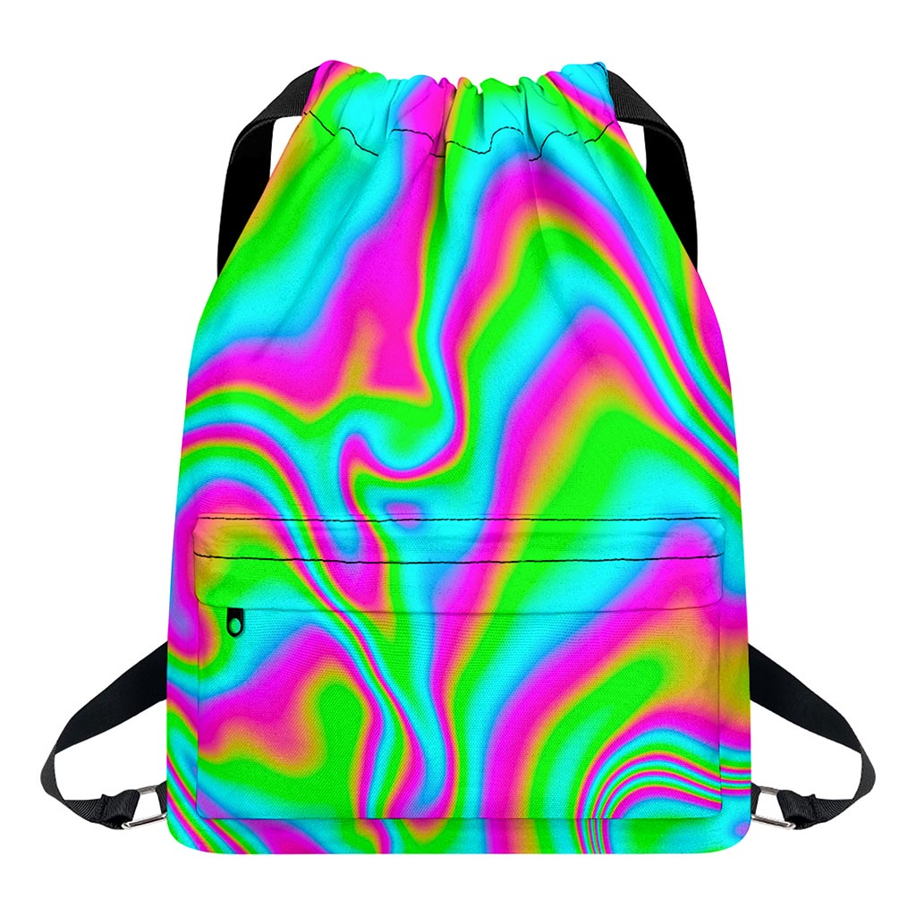 Abstract Psychedelic Trippy Print Drawstring Backpack