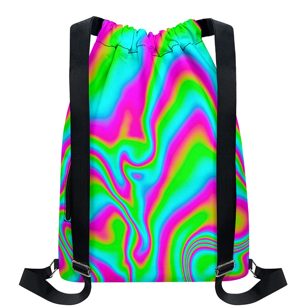 Abstract Psychedelic Trippy Print Drawstring Backpack