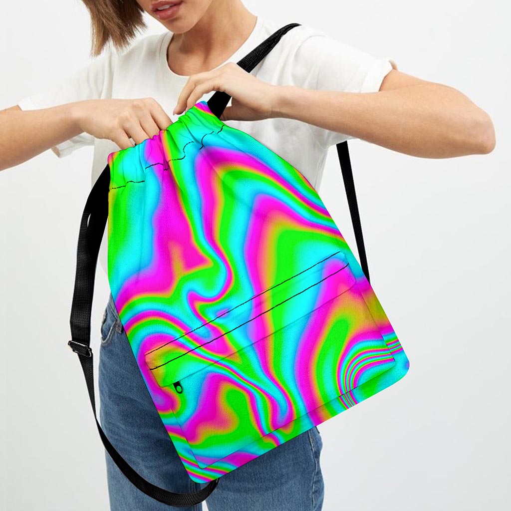 Abstract Psychedelic Trippy Print Drawstring Backpack