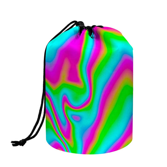 Abstract Psychedelic Trippy Print Drawstring Makeup Bag
