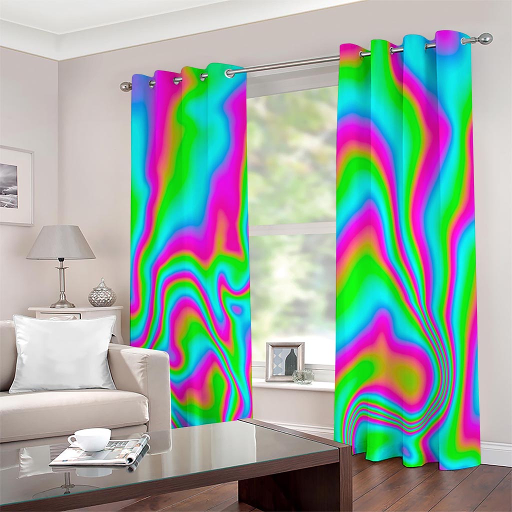 Abstract Psychedelic Trippy Print Extra Wide Grommet Curtains