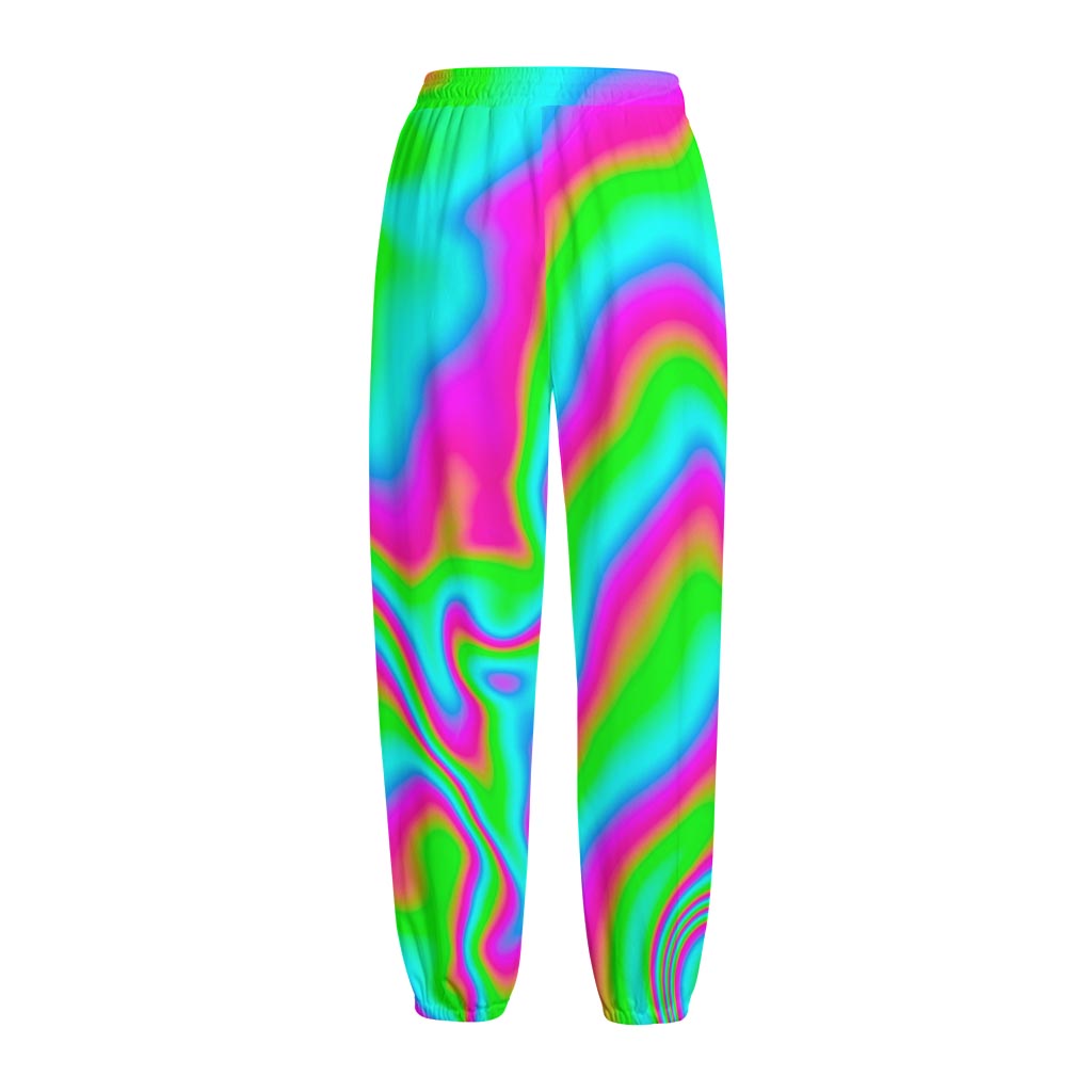 Abstract Psychedelic Trippy Print Fleece Lined Knit Pants