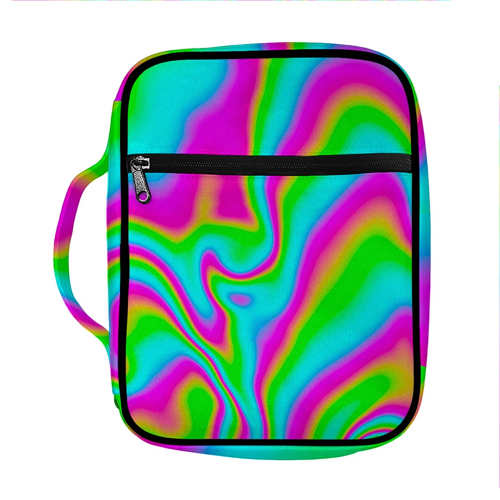 Abstract Psychedelic Trippy Print Front Pocket Bible Bag