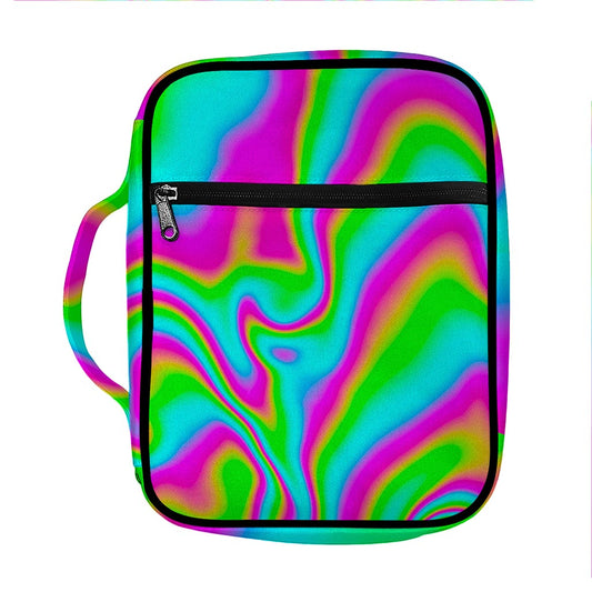 Abstract Psychedelic Trippy Print Front Pocket Bible Bag