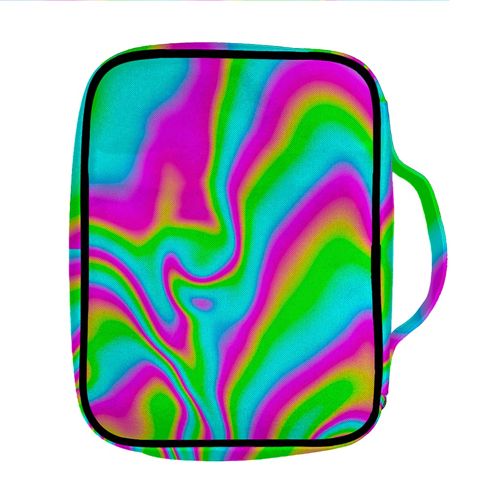 Abstract Psychedelic Trippy Print Front Pocket Bible Bag