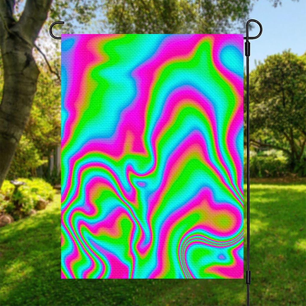 Abstract Psychedelic Trippy Print Garden Flag