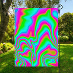 Abstract Psychedelic Trippy Print Garden Flag