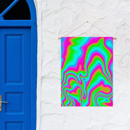Abstract Psychedelic Trippy Print Garden Flag