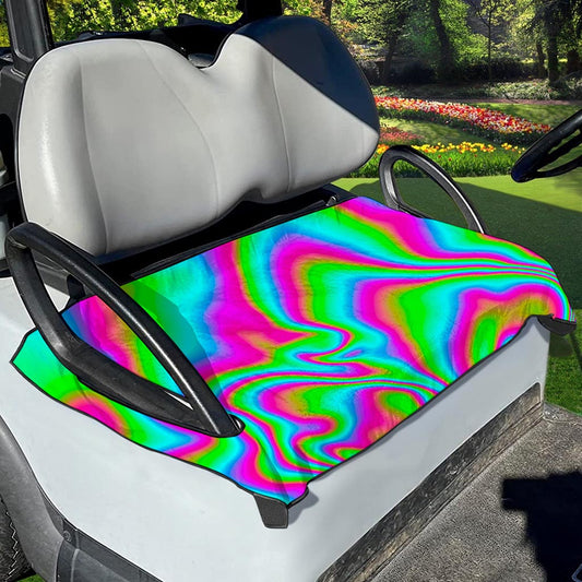Abstract Psychedelic Trippy Print Golf Cart Seat Cover