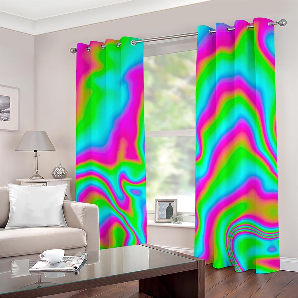 Abstract Psychedelic Trippy Print Grommet Curtains