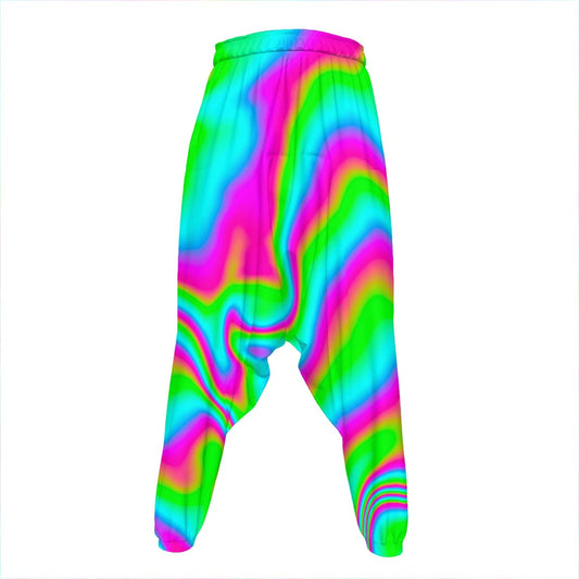 Abstract Psychedelic Trippy Print Hammer Pants