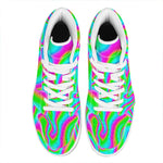 Abstract Psychedelic Trippy Print High Top Leather Sneakers