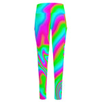 Abstract Psychedelic Trippy Print High-Waisted Pocket Leggings