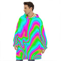 Abstract Psychedelic Trippy Print Hoodie Blanket