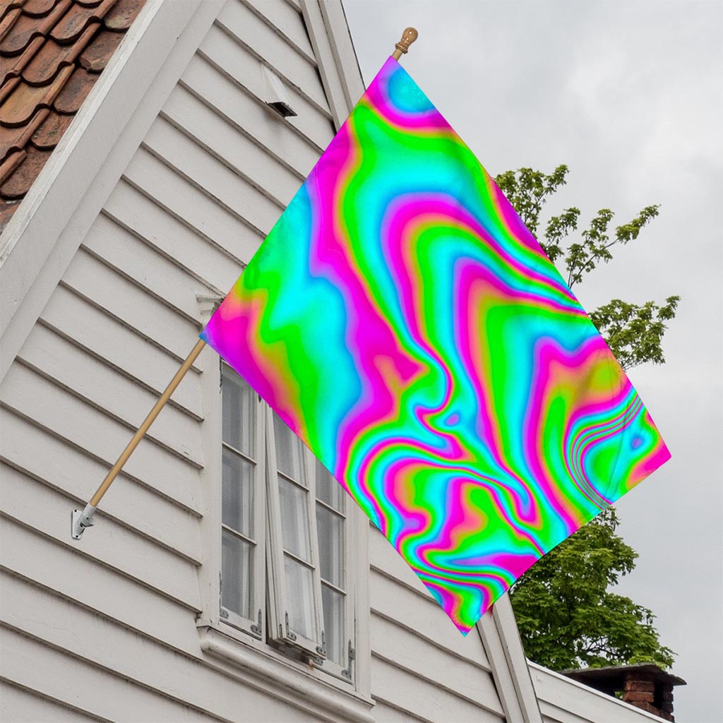 Abstract Psychedelic Trippy Print House Flag
