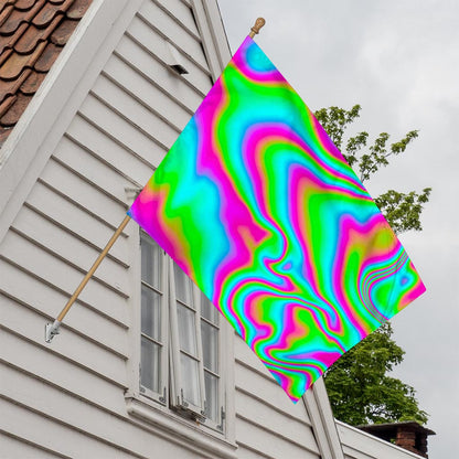 Abstract Psychedelic Trippy Print House Flag