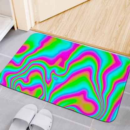 Abstract Psychedelic Trippy Print Indoor Door Mat