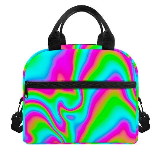 Abstract Psychedelic Trippy Print Insulated Lunch Bag