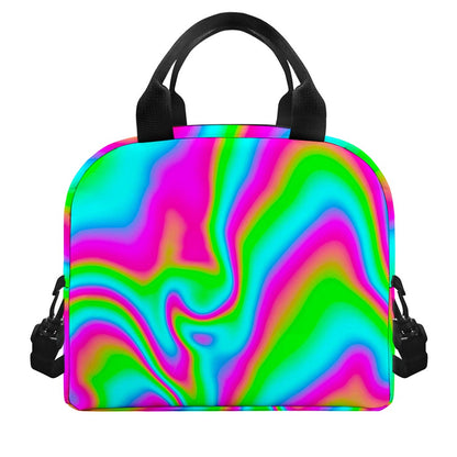 Abstract Psychedelic Trippy Print Insulated Lunch Bag