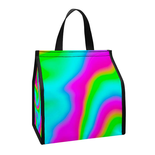 Abstract Psychedelic Trippy Print Insulated Lunch Tote