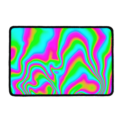 Abstract Psychedelic Trippy Print Kitchen Mat