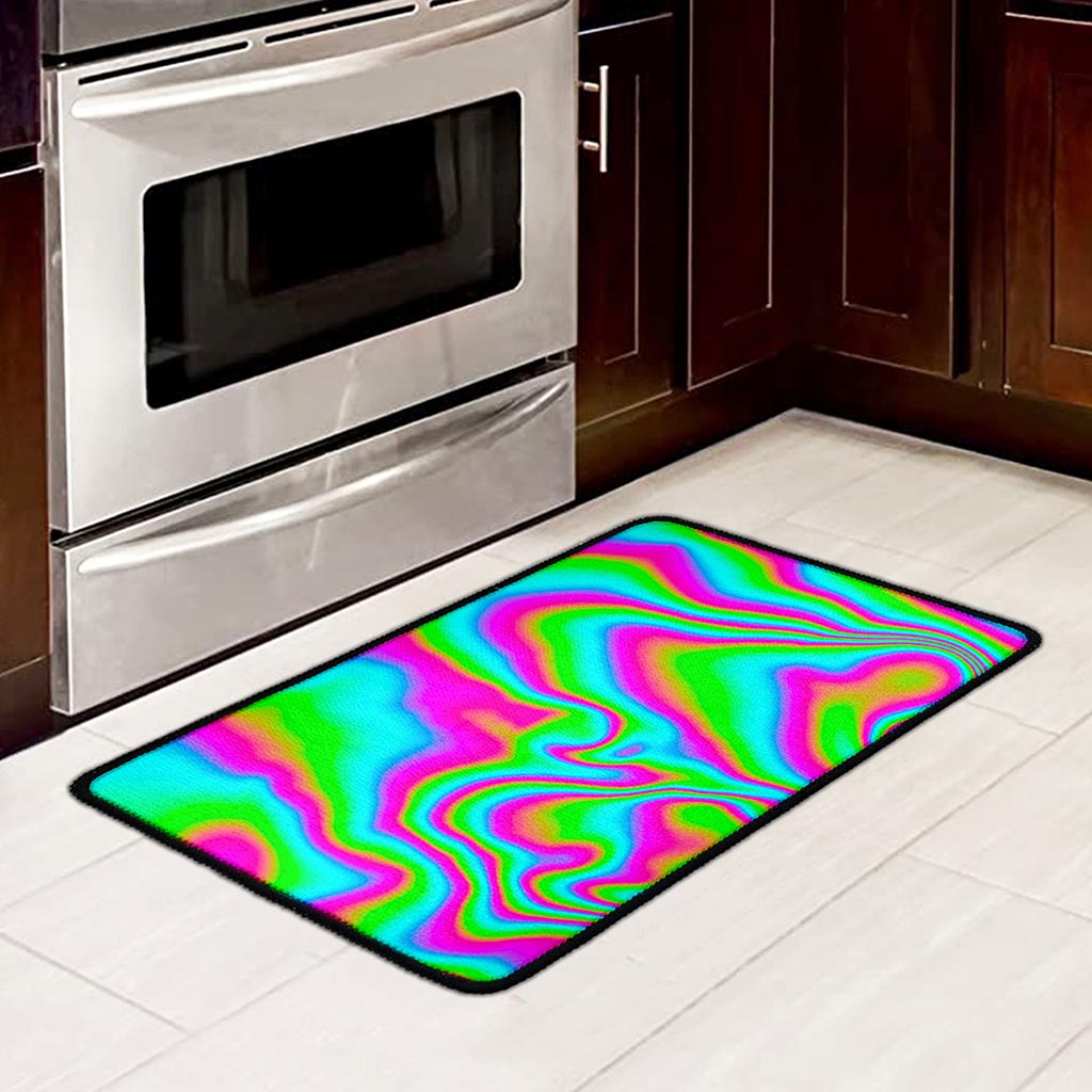 Abstract Psychedelic Trippy Print Kitchen Mat