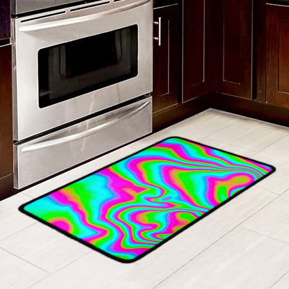 Abstract Psychedelic Trippy Print Kitchen Mat